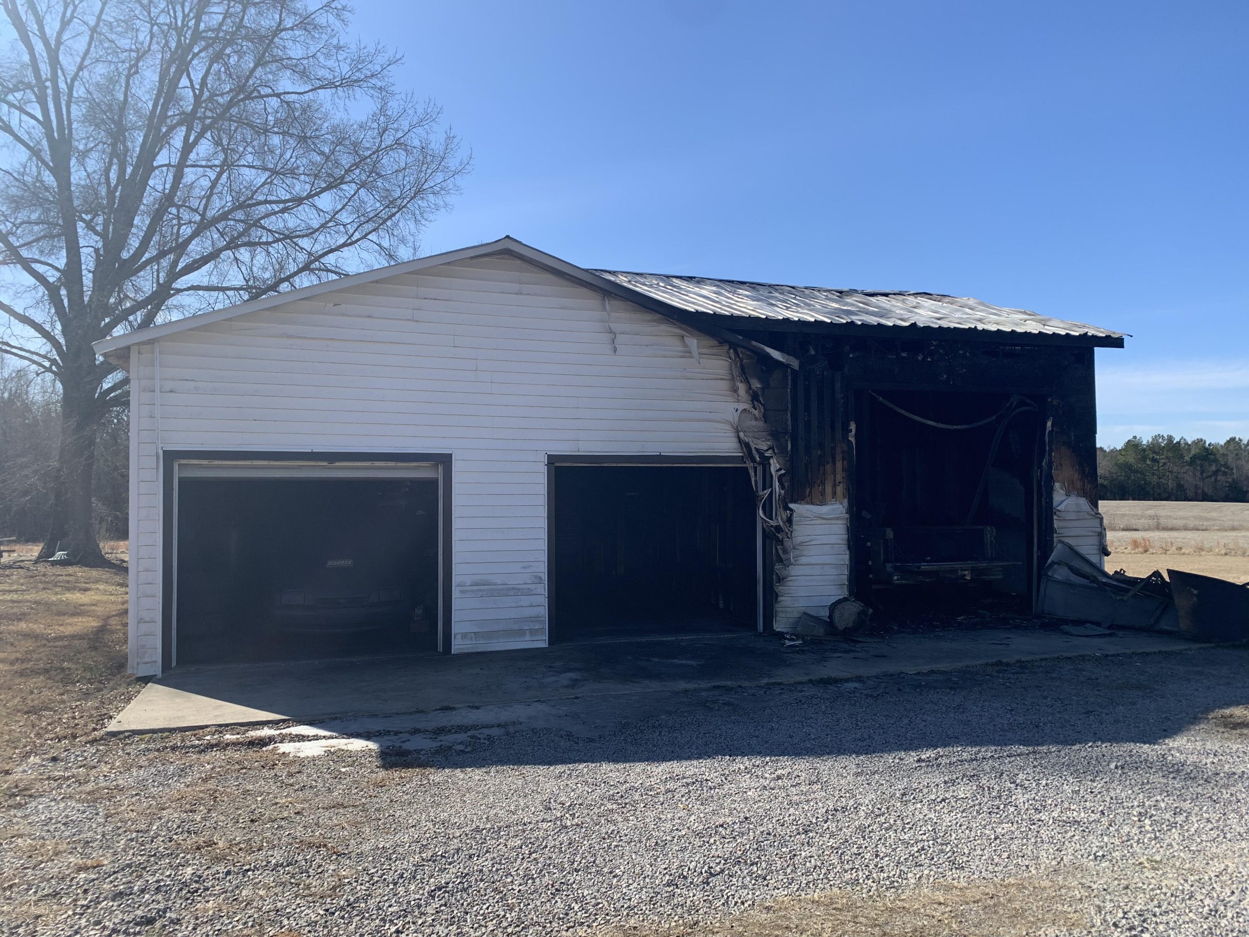 Burned exterior structure following fire damage, subject to forensic engineering analysis for insurance adjuster (in Virginia)